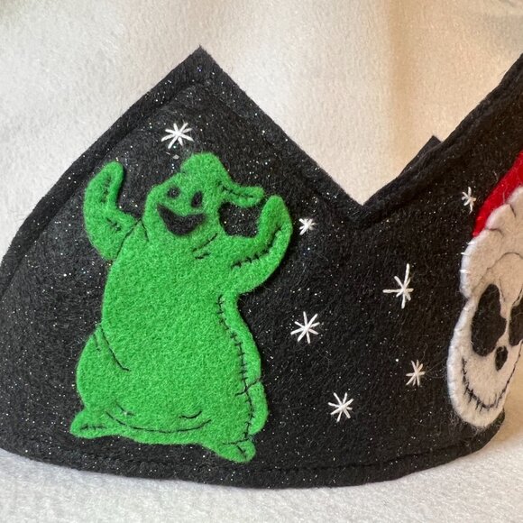 Christmas Felt Crown, Nightmare Before Christmas, Jack Oogie Felt Crown, Holiday - Picture 5 of 6